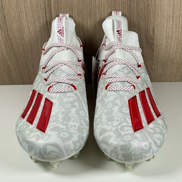 Adidas Adizero Reign Young king FU6708 Men’s Football Cleats Red White Floral - Picture 2 of 9